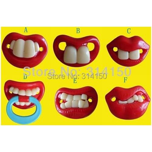 FREE SHIPPING---Baby Funny Pacifier Baby Fashion Accessories Liquid Silicone Teat Dentures Silicone Pacifier Teether Nipple 1pcs