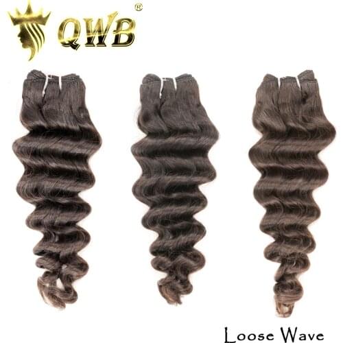 QWB Free Shipping Loose Weave 3Bundle/Lots 12''~28''Professional Ratio Brazilian Virgin Nature Color 100% Human Hair Extension