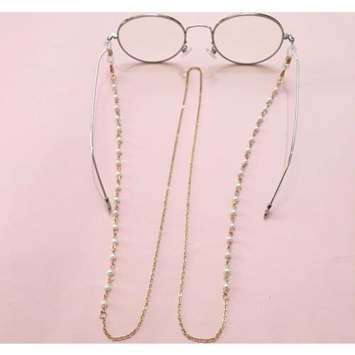 2020 Women Fashion Reading Glasses Chain For Woman Casual Pearl Beaded Eyeglass Chain for Glasses Metal Sunglasses Cords Women