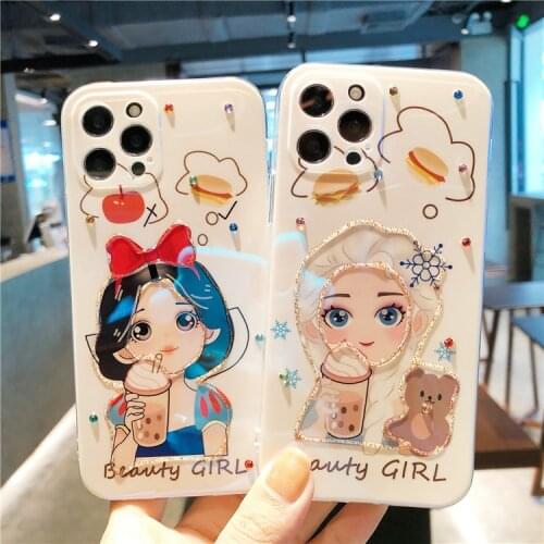Disney milk tea beautiful girl cartoon mobile phone case is suitable for iphone11/12pro iphone7plus xsmax 8p case for huawei
