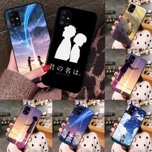 Japanese Anime Your Name Phone Case black For Samsung galaxy S 21 20 10 8 A 51 71 50 21s 70 40 20 20e note 10 plus Ultra 5g fe