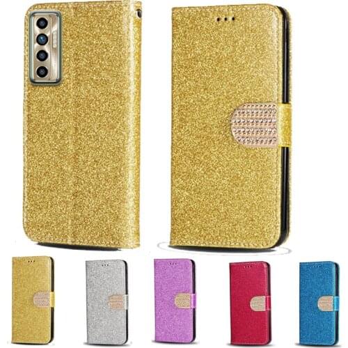 Luxury Glitter Diamond Flip Leather Wallet Phone Case For Tecno Camon 17P Phone cover with card slot