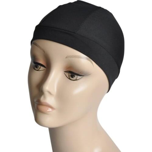 Black Spandex Dome Caps Snood Nylon Strech Wig Caps For Making Wigs Glueless Elastic Cap Average Size