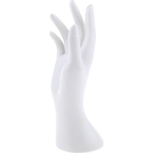 Black & White Mannequin Hand Jewelry Bracelet Ring Gloves Display Stand Rack
