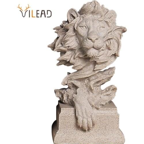 VILEAD Nature Sand Animal Statues Nordic Room Office Decoration Resin Lion Horse Elephant Eagle Sheep Statue Modern Decorative