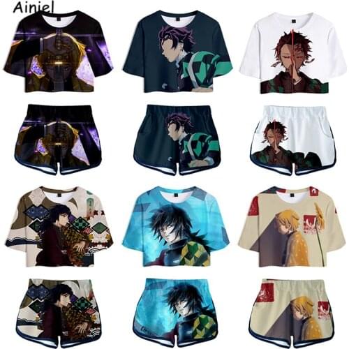 Demon Slayer Kimetsu No Yaiba Shirt Tshirt Kamado Nezuko Tees Shorts Women Men Sport Suit Agatsuma Zenitsu Gifts Running T-shirt
