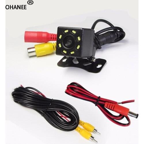 OHANEE Car Rear View Camera truck bus 8 LED Night Vision Wide Angle HD Waterproof Universal Backup Parking Reverse Camera auto