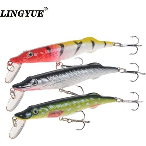 LINGYUE Pike Minnow Fishing Lure 8.5cm 6g Hard Artificial Bait Floating Crankbait Diving 1M Topwater Wobbblers For Bass Pesca