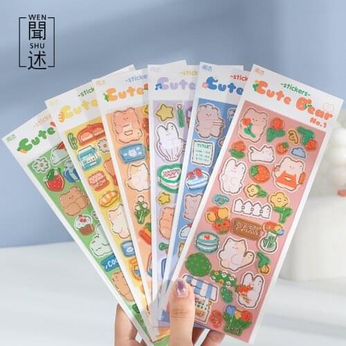 Scrapbooks Laptop Stickers Colorful Decoration Bear Shape Stickers Diy Label Decorative For Diary Planner Gift Box Packing
