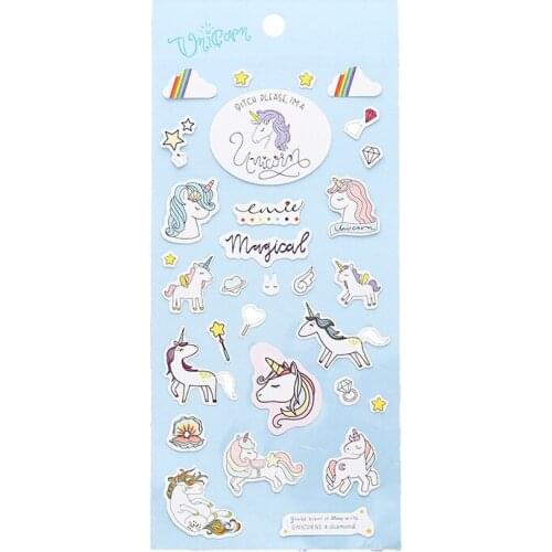 Cute Unicorn Handmade Scrapbooking Stickers Journal Kawaii Adhesive Decorative Diary Sticker Paper Japanese Stationery