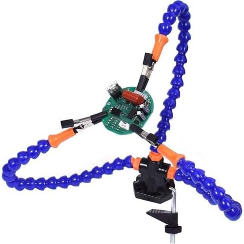 GTBL Bench Vise Work Bench Vise Welding Table with 3 Flexible Arms Soldering Iron Stand PCB Soldering Repair