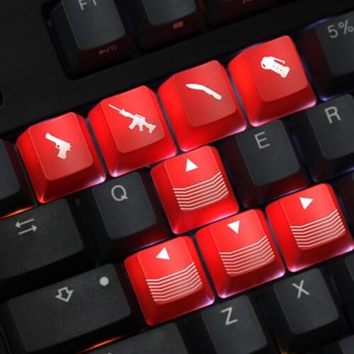 Novelty Shine Through Keycaps ABS Etched, light,Shine-Through cf crossfire gaming shortkey arrow key black red color wasd r4 r1
