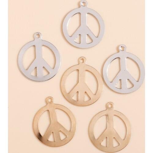 Wholesale 100pcs/lot 19*16mm Lovely Peace Charms Pendants Metal Sheet DIY Charms For Making Earrings Necklaces Jewelry