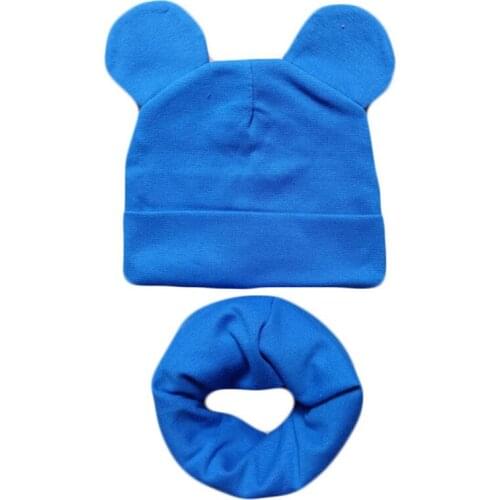 Autumn Winter Cotton Baby Hat Childrens Hat and Scarf Set Baby Boys Girls Scarf Toddlers Beanies Kids Cap Neck Warmer Bufandas