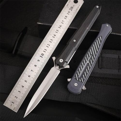 Outdoor Sharp Hunting Knife Tactical Pocket Utility Knife for Family Camping Self-defense Folding Knife with Clip
