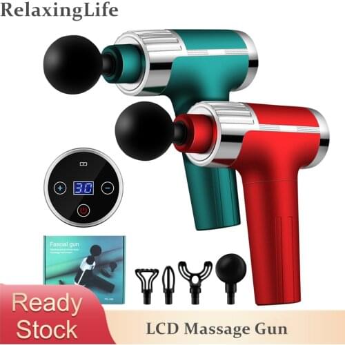 RelaxingLife LCD Muscle Massage Gun 30 Speed Body Massage Pistol Deep Tissue Percussion Relaxation Slim Shaping Gun Pain Relief