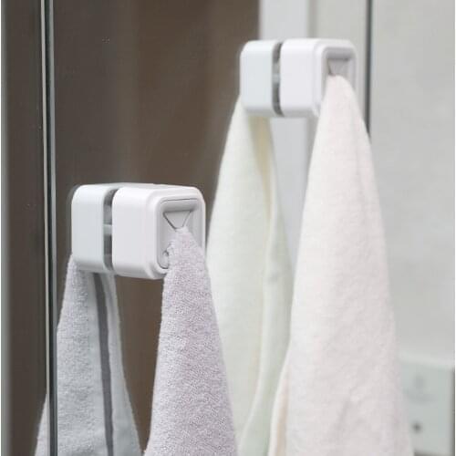 Plastic Wall Mounted Wash Cloth Clip Kitchen Bathroom Towel Clip Holder Storage Anti-slip Self Adhesive Towel Rack Organizer 3