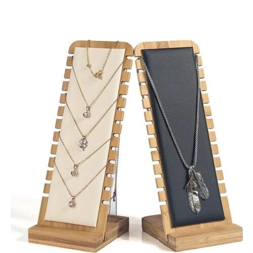 Fashion Wood Jewelry Necklace Bracelet Display Stand Multifunctional Organizers Jewelry Storage Rack for Home Shop Decoration