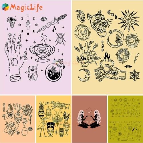 Magic Moon Sun Nordic Poster Eye Leopard Tiger Wall Pictures For Living Room Wall Art Canvas Painting Home Decor Unframed