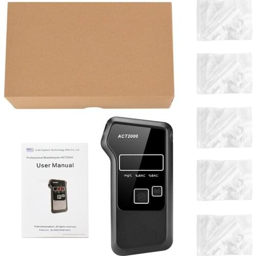 ACT2000 Professional Digital Alcohol Breath Tester Breathalyzer Analyzer Detector Breathalizer Breathalyser LCD Screen