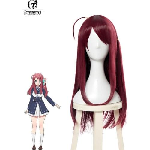 ROLECOS Anime Zombieland Saga Cosplay Hair Sakura Minamoto Cosplay 65cm Long Hair for Women Cosplay Headwear Synthetic Hair