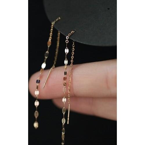 2020 New 925 Sterling Silver Long Tassel Gold Dangle Earrings for Women Wedding Silver Line Drop Earing Jewelry Gifts Bijoux