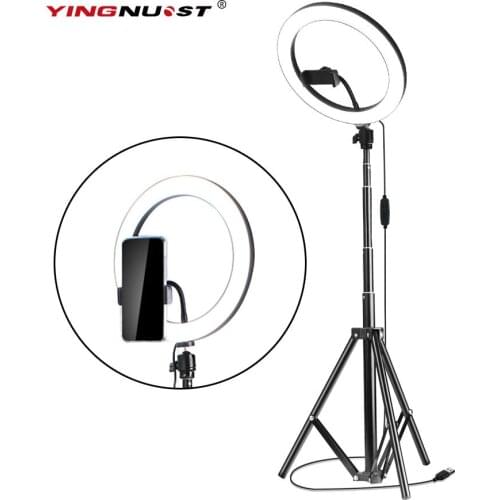 5600K LED Ring Light 10inch 26cm Lamp Dimmable Photography Studio Phone Video With 150CM Tripod Selfie Stick&USB Plug For Makeup