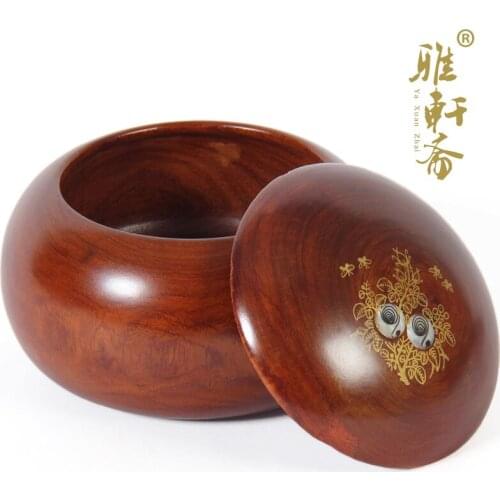 Ya Xuanzhai rosewood rosewood handicraft carved inlay Pui flower chess chess box work capacity tank