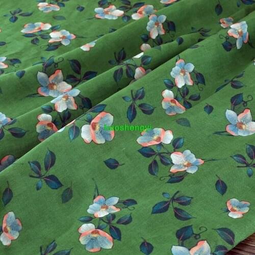 Summer thin flower ramie womens cheongsam dress fabric