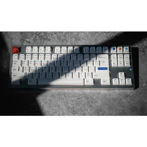 AI PS Icon Design White Keycaps For Cherry Mx Gateron Kailh Box TTC Switch Mechanical Keyboard ANSI Cherry Profile PBT Key Caps
