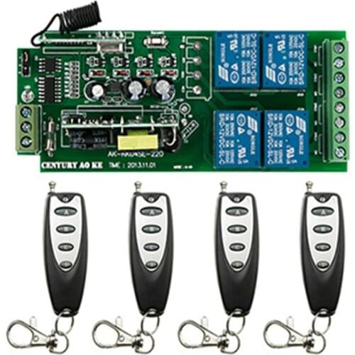 AC85V-250V 10A 4CH 4 CH Wireless Remote Control Controller Radio Switch 315/433 MHz Transmitter Receiver High Sensitivity