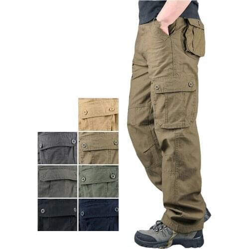 Tactical Military Cargo Pants Men Spring Autumn Outdoor Multi-pockets Straight Pants Camping Trekking Fishing Hiking Trousers