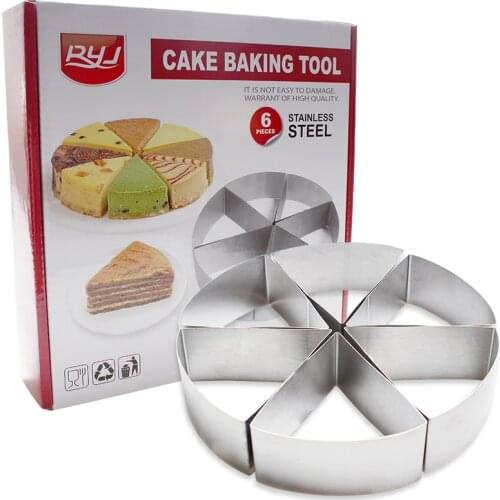 Color Box 6 Layered Slicer Stainless Steel Mousse Ring Detachable Cake Cookie Mold For Bread Pizza Kitchen Essential Bakeware