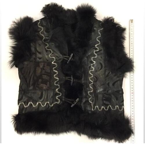 Kids Real Fur Vest Autumn Winter Warm Vaist Childrens Outerwear One Size Vaistcoats