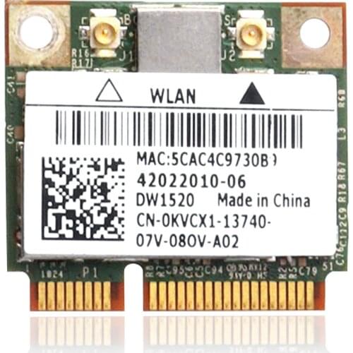 DW1520 Dual band BCM943224HMS 300Mbps Wireless-N Wifi 802.11n Half Mini PCI-E Card For Dell WLAN Network 11z 1320 1370 1450 1569