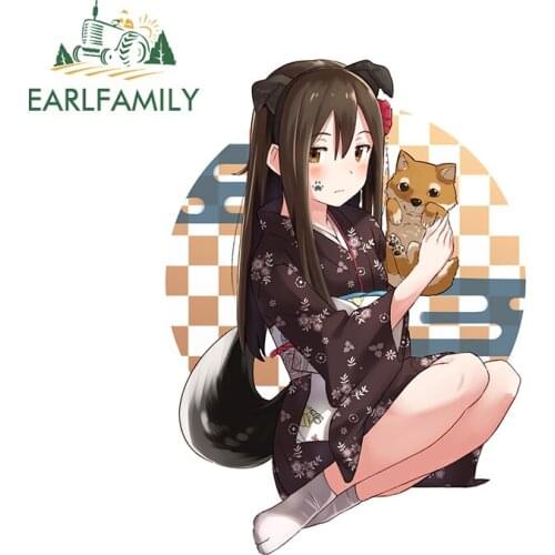 EARLFAMILY 13cm x 9.5cm for Tsukiman Vinyl Car Stickers Motorcycle Helmet Windshield Decoration Scratch-proof Window Decal