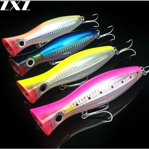 Artificial Big Lure Minnow Popper Fishing Lures Hard Bait 12cm 42g with Jig Hook Crankbait Swimbait Spinnerbait Surface Water W3