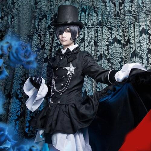 Anime Black Butler Cosplay Costumes Ciel Phantomhive Cosplay Costume Uniforms Halloween Party Kuroshitsuji Cosplay Costume