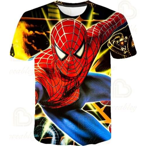 Disney Summer 3D Children T Shirts Boys Clothes Hero Spidey Hero Super Baby Boy Tee Kids T-Shirt Summer Fashion Streetwear Tops