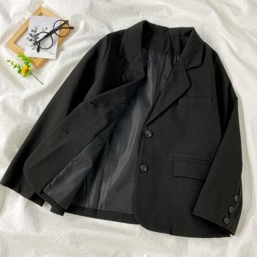 Fashion Autumn Black Women Blazers and Jackets Work Office Lady Suit Loose Single-breasted Business Female Blazer Coat