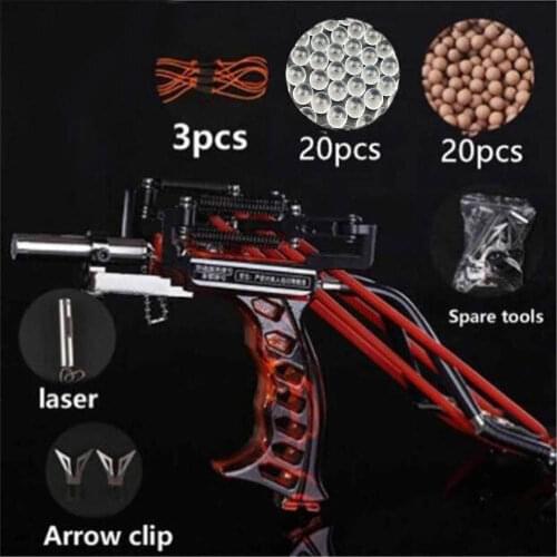 Powerful Laser Fishing Slingshot Rifle With Arrows Clip Multifunction Hunting Catapult With Wrist Target Archery Slingshot Tools