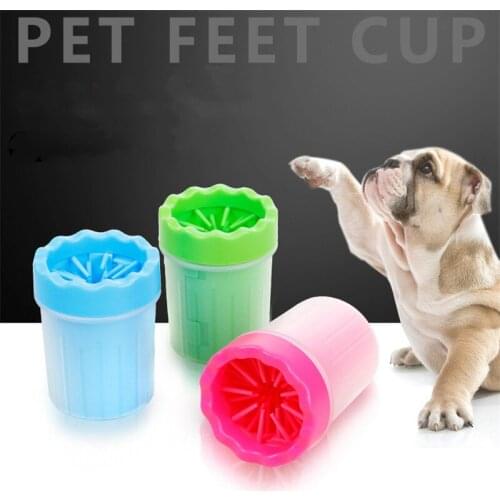 New Pet Cats Dogs Foot Clean Cup For Dogs Cats Cleaning Tool Soft Plastic Washing Brush Paw Washer Pet Accessories for Dog