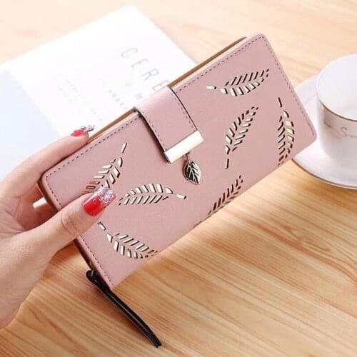 Female New Luxury Fashion Hollow PU Long Large Capacity Multifunction Zipper Purses Clutch Wallet Purse For Women Girls Lady