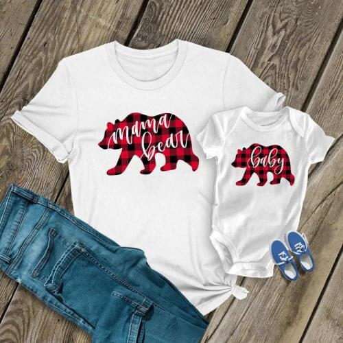 1PC mothers day gift Mama Bear Baby Bear Family Matching Shirts Cute BFFs Besties tops Mommy and Me Outfits