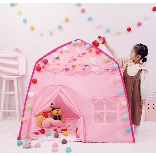 Portable Kids Play Tent Playhouse Princess Princess Castle Folding Teepee Childrens Tents Indoor Outdoor Game Camp Toys Gifts