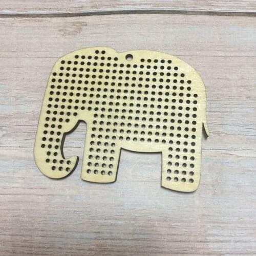 Sale blank wooden cross stitch pendant animal wood carvings