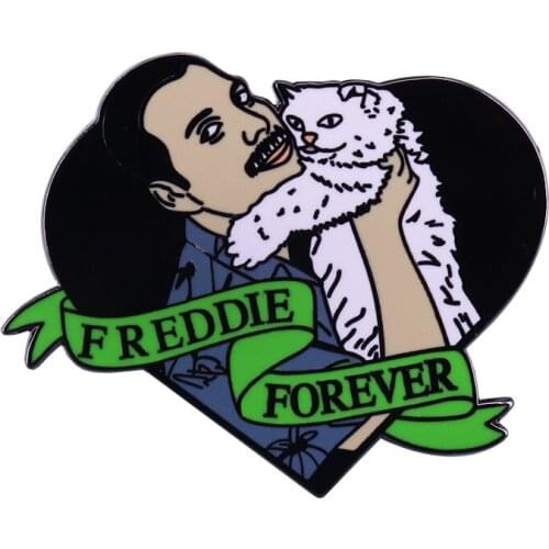 Queen Freddie Mercury rock and roll superstar brooch music legends art jewelry