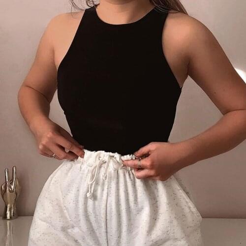 Sexy Women Summer Clothes Soild Color Skinny Fitness Sportswear one piece bodysuit romper playsuit Sleeveless top catsuit