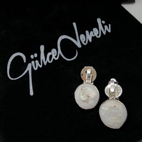GULCE DERELI, PEARL EARRINGS, CLIP EARRINGS, CHARM EARRINGS, GIFT BOX, GOLD/SILVER PLATED