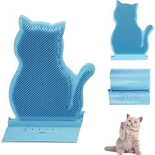 Cat Face Scratcher Massager Toy Fixed Door Slit Cat Wiper Hair Removal And Antipruritic Massage Brush